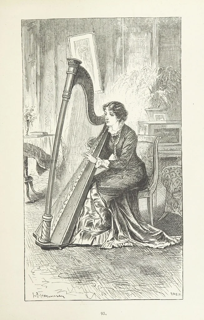 An illustration from A Crown of Flowers, being poems and pictures collected from the pages of The Girl's Own Paper. Edited by C. Peters, 1883, leaf 97