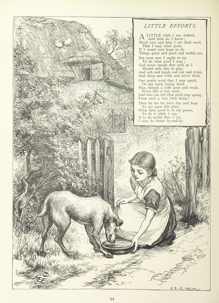 An illustration from A Crown of Flowers, being poems and pictures collected from the pages of The Girl's Own Paper. Edited by C. Peters, 1883, leaf 98