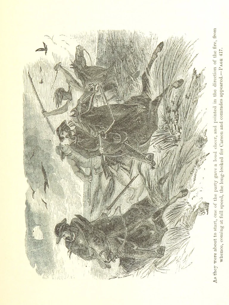 An illustration from The Life and Adventures of Kit Carson, the Nestor of the Rocky Mountains, etc, 1888, leaf 473