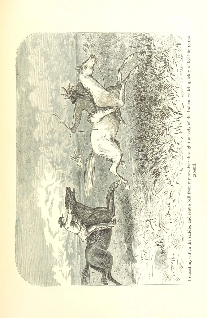 An illustration from The Life and Adventures of Kit Carson, the Nestor of the Rocky Mountains, etc, 1888, leaf 567