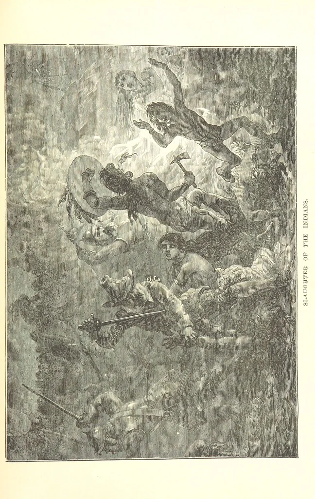 An illustration from The Life and Adventures of Kit Carson, the Nestor of the Rocky Mountains, etc, 1888, leaf 587