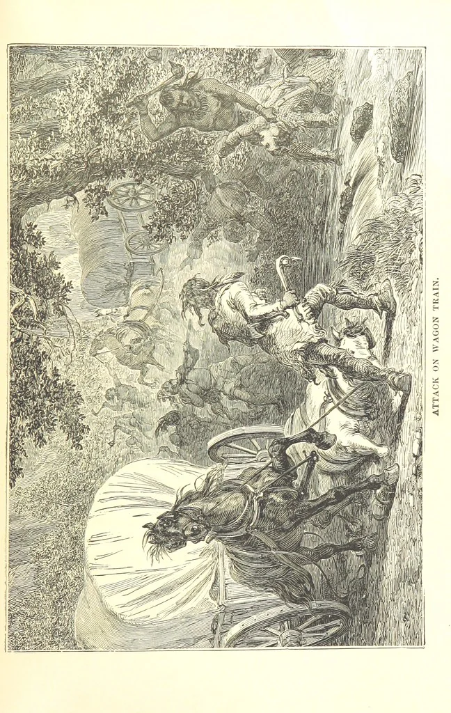 An illustration from The Life and Adventures of Kit Carson, the Nestor of the Rocky Mountains, etc, 1888, leaf 597