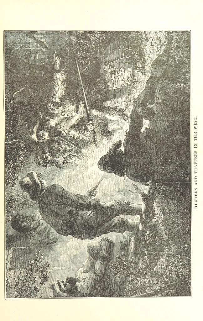 An illustration from The Life and Adventures of Kit Carson, the Nestor of the Rocky Mountains, etc, 1888, leaf 97