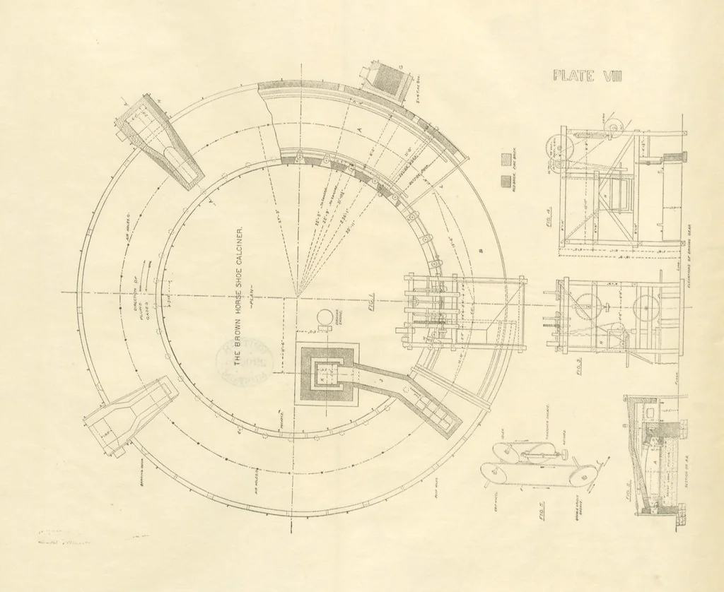 An illustration from Modern Copper Smelting ... Seventh edition ... enlarged, 1895, leaf 258