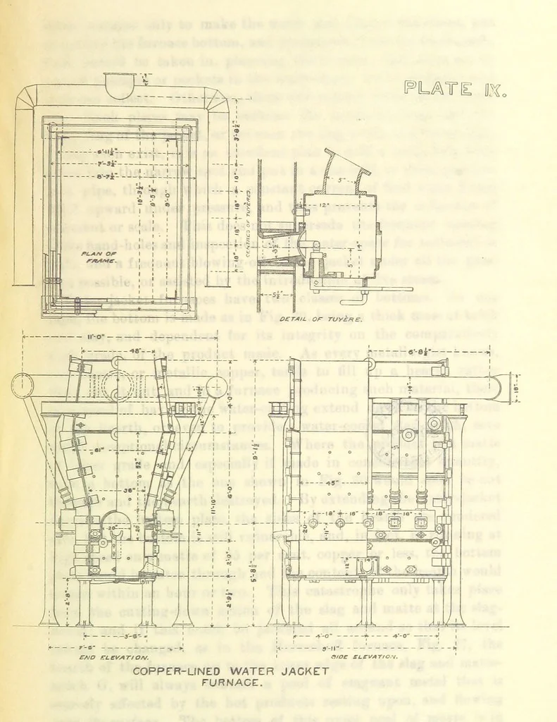 An illustration from Modern Copper Smelting ... Seventh edition ... enlarged, 1895, leaf 311