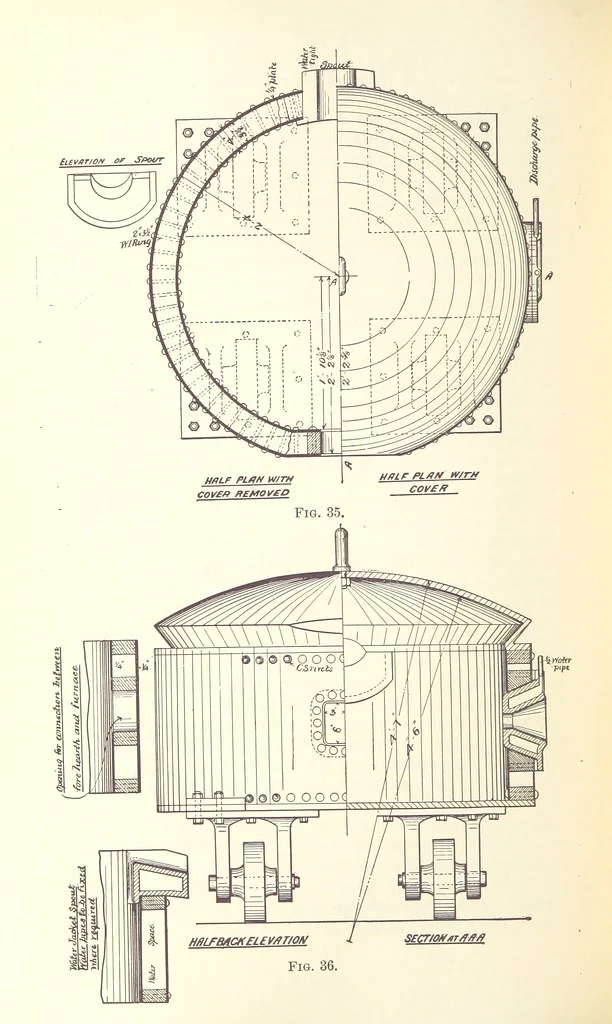 An illustration from Modern Copper Smelting ... Seventh edition ... enlarged, 1895, leaf 332