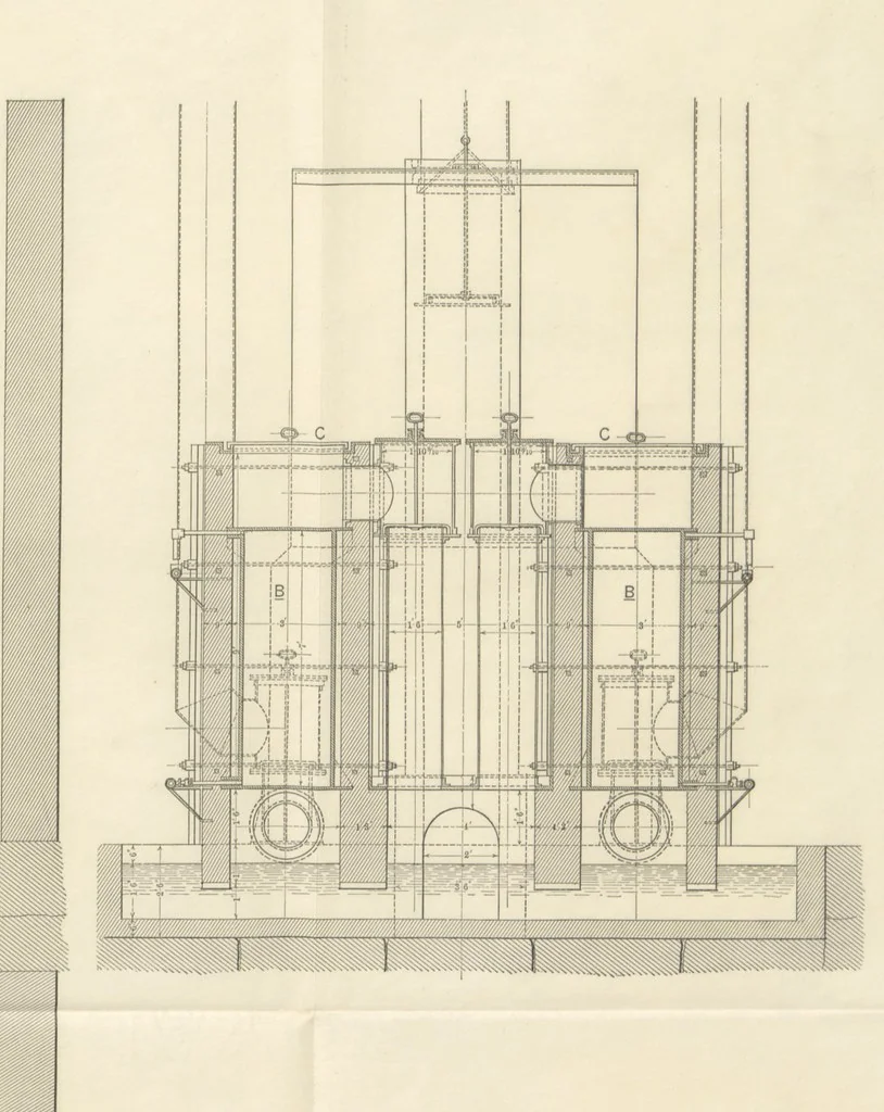 An illustration from Modern Copper Smelting ... Seventh edition ... enlarged, 1895, leaf 553
