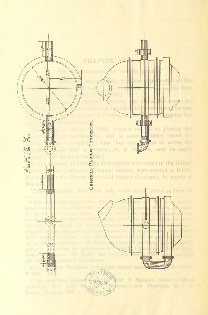 An illustration from Modern Copper Smelting ... Seventh edition ... enlarged, 1895, leaf 578