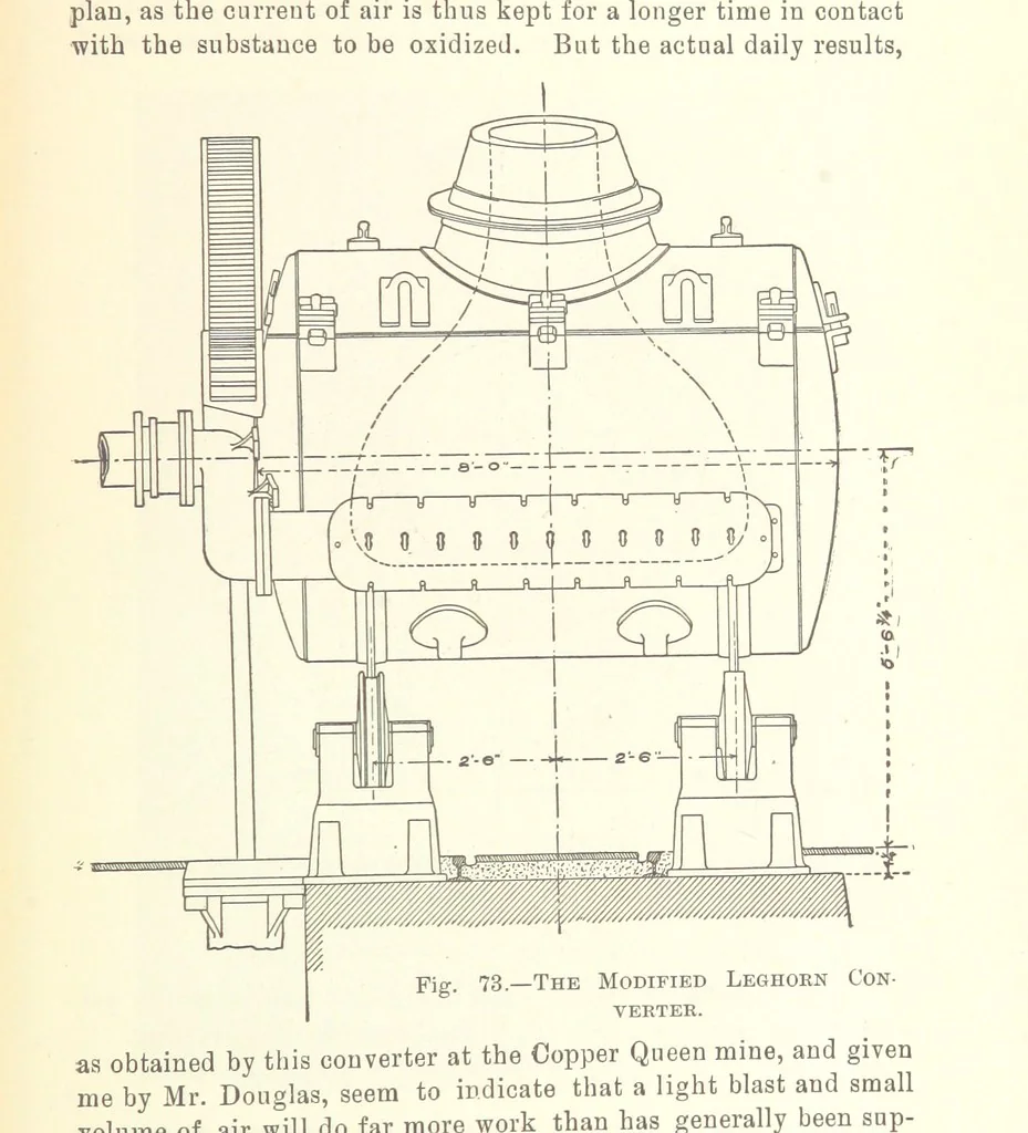 An illustration from Modern Copper Smelting ... Seventh edition ... enlarged, 1895, leaf 583