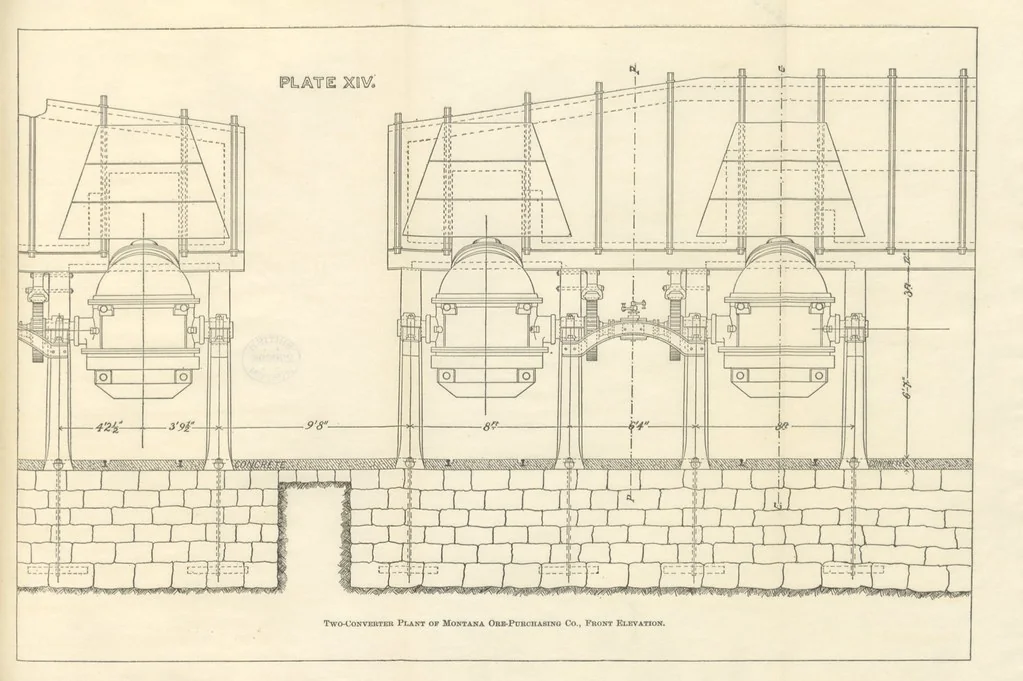 An illustration from Modern Copper Smelting ... Seventh edition ... enlarged, 1895, leaf 597