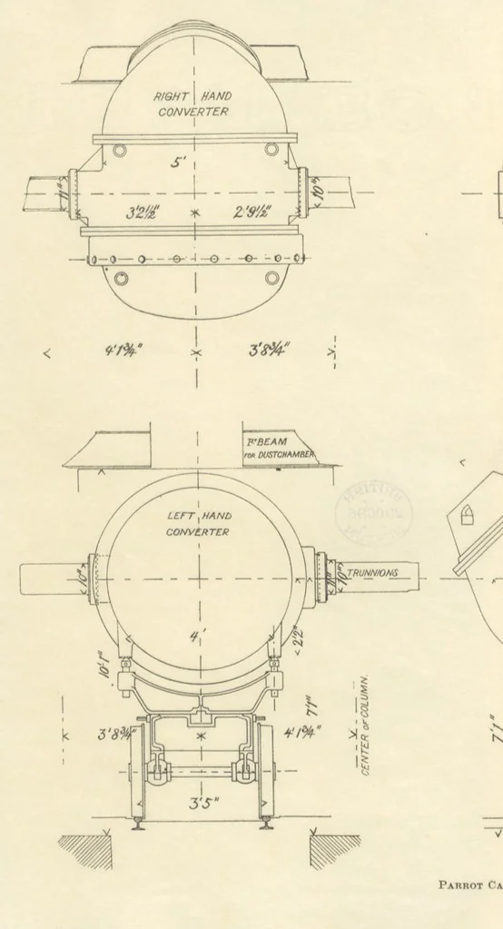 An illustration from Modern Copper Smelting ... Seventh edition ... enlarged, 1895, leaf 606