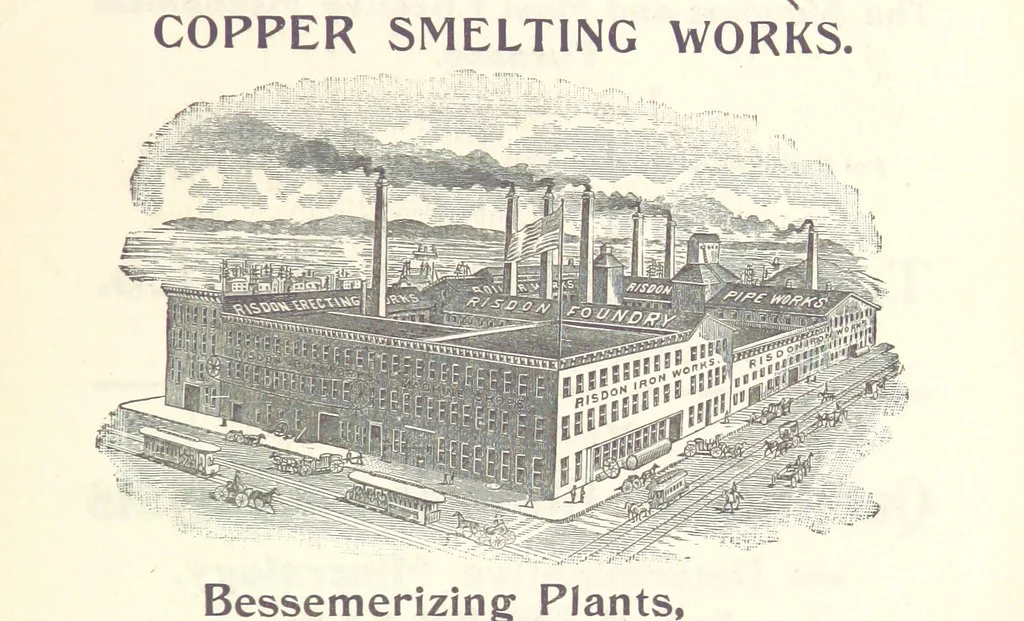 An illustration from Modern Copper Smelting ... Seventh edition ... enlarged, 1895, leaf 717