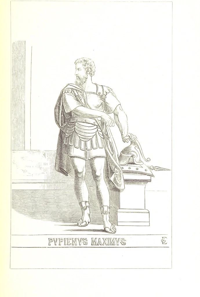 An illustration from Illustrirte Geschichte der Römischen Kaiser, von J. Caesar bis auf die Neuzeit ... Zeichnungen von E. Grünnes, etc, 1871, leaf 143