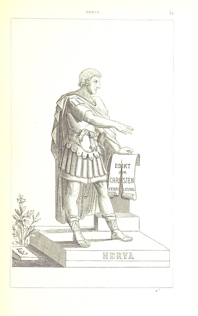 An illustration from Illustrirte Geschichte der Römischen Kaiser, von J. Caesar bis auf die Neuzeit ... Zeichnungen von E. Grünnes, etc, 1871, leaf 67
