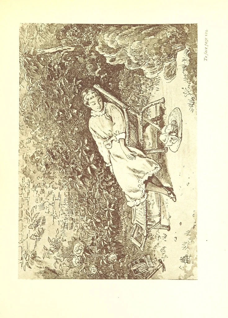 An illustration from A Maiden Fair to See. ... Illustrated by G. A. Storey, 1891, leaf 155