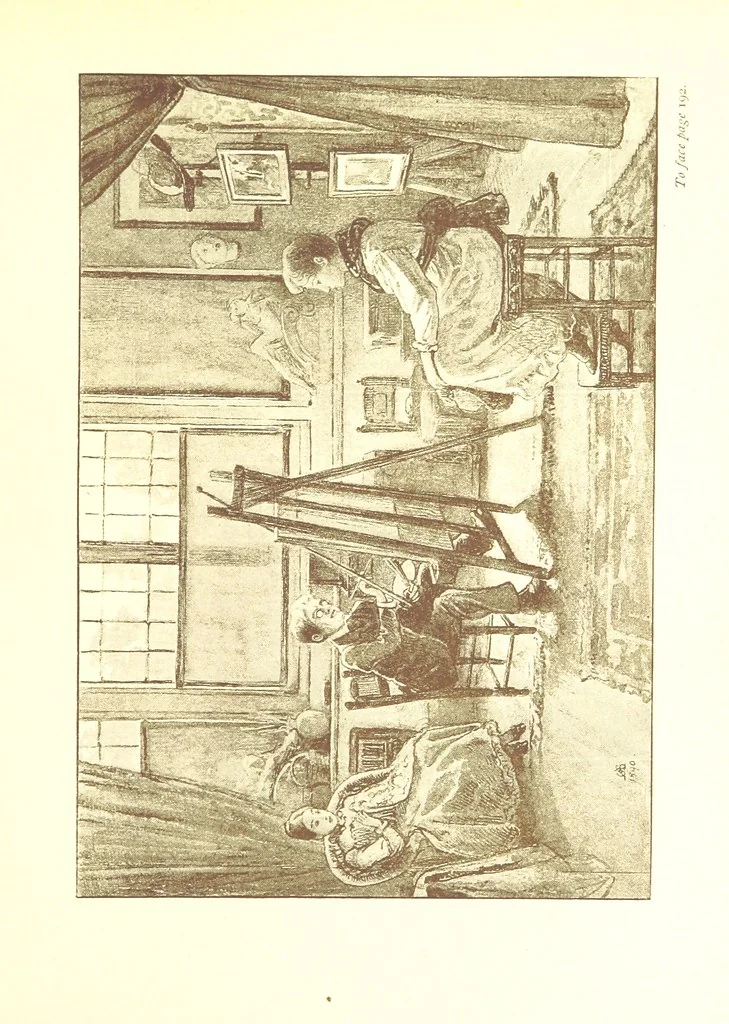 An illustration from A Maiden Fair to See. ... Illustrated by G. A. Storey, 1891, leaf 227