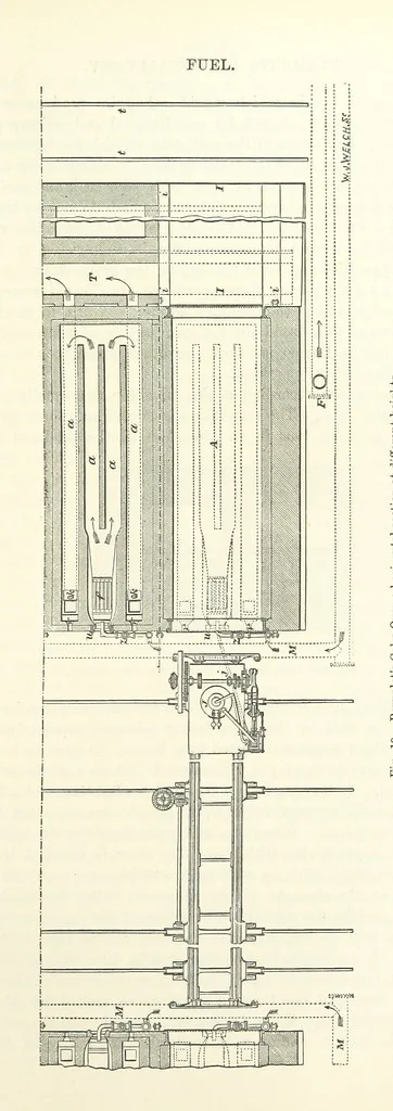 An illustration from Elements of Metallurgy. A practical treatise on the art of extracting metals from their ores ... Illustrated, etc, 1891, leaf 121