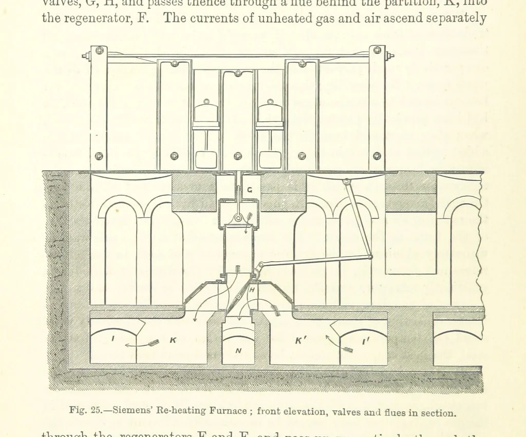 An illustration from Elements of Metallurgy. A practical treatise on the art of extracting metals from their ores ... Illustrated, etc, 1891, leaf 142
