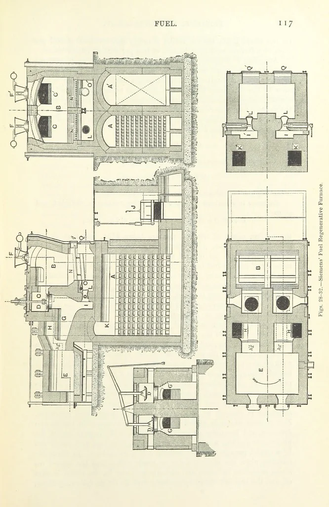 An illustration from Elements of Metallurgy. A practical treatise on the art of extracting metals from their ores ... Illustrated, etc, 1891, leaf 147