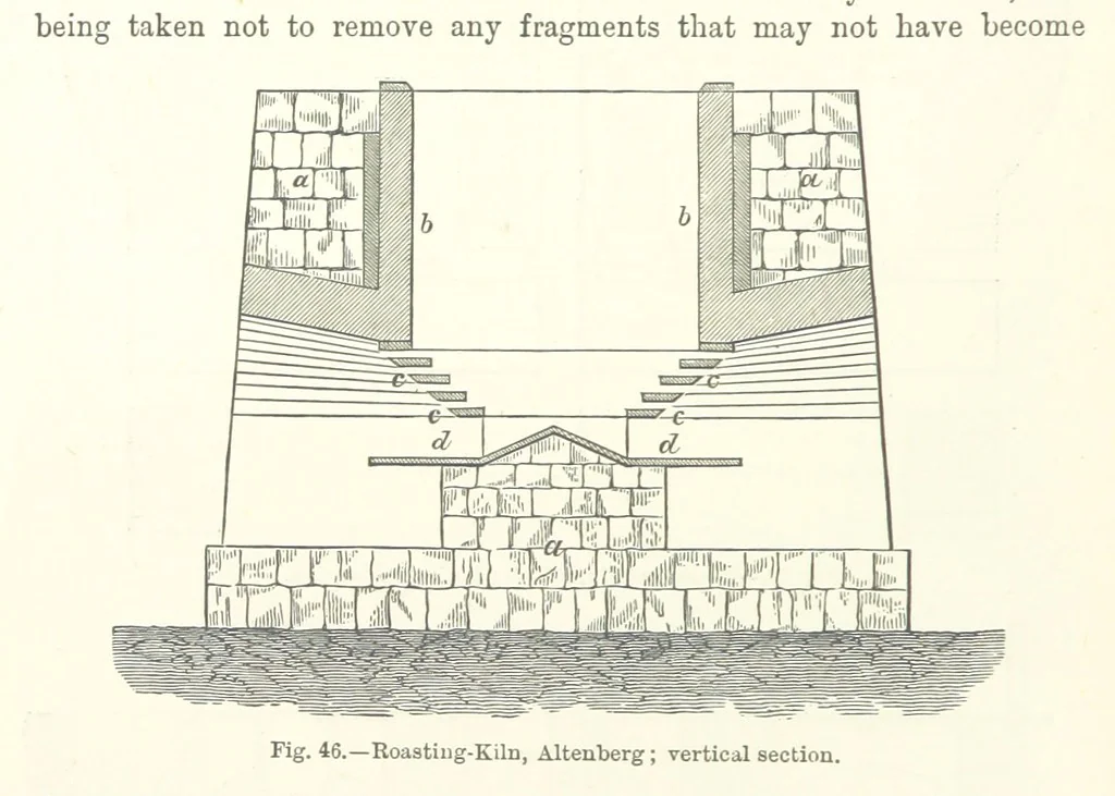 An illustration from Elements of Metallurgy. A practical treatise on the art of extracting metals from their ores ... Illustrated, etc, 1891, leaf 238