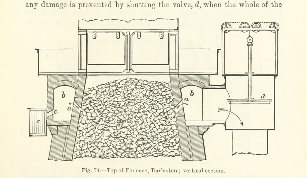 An illustration from Elements of Metallurgy. A practical treatise on the art of extracting metals from their ores ... Illustrated, etc, 1891, leaf 283
