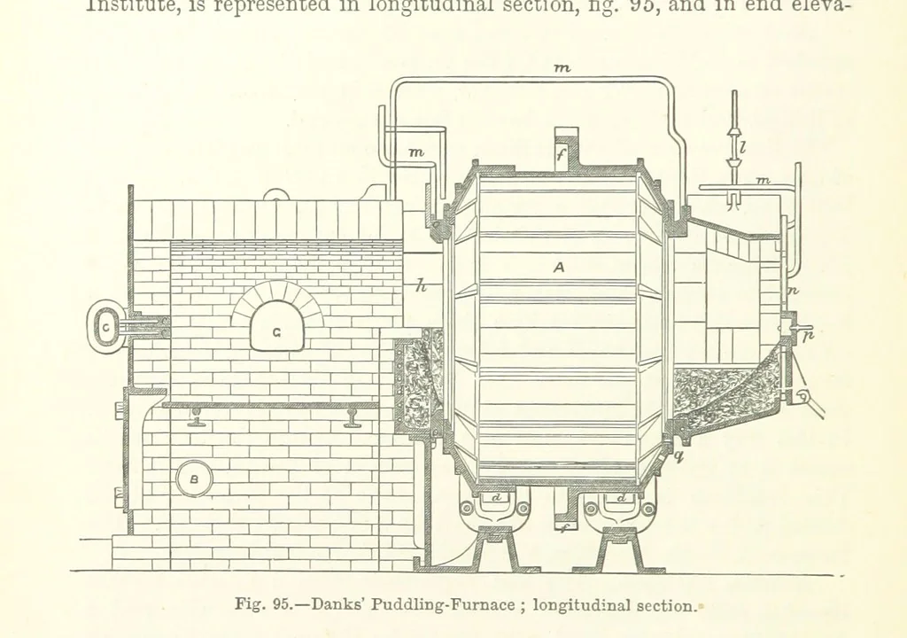 An illustration from Elements of Metallurgy. A practical treatise on the art of extracting metals from their ores ... Illustrated, etc, 1891, leaf 346