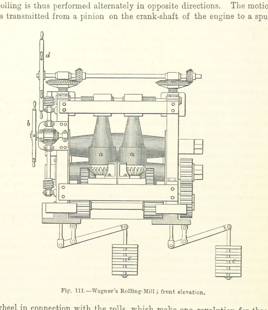 An illustration from Elements of Metallurgy. A practical treatise on the art of extracting metals from their ores ... Illustrated, etc, 1891, leaf 368