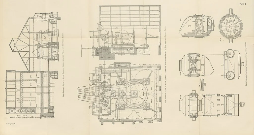 An illustration from Elements of Metallurgy. A practical treatise on the art of extracting metals from their ores ... Illustrated, etc, 1891, leaf 406