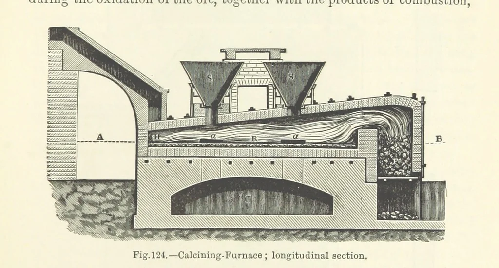 An illustration from Elements of Metallurgy. A practical treatise on the art of extracting metals from their ores ... Illustrated, etc, 1891, leaf 481