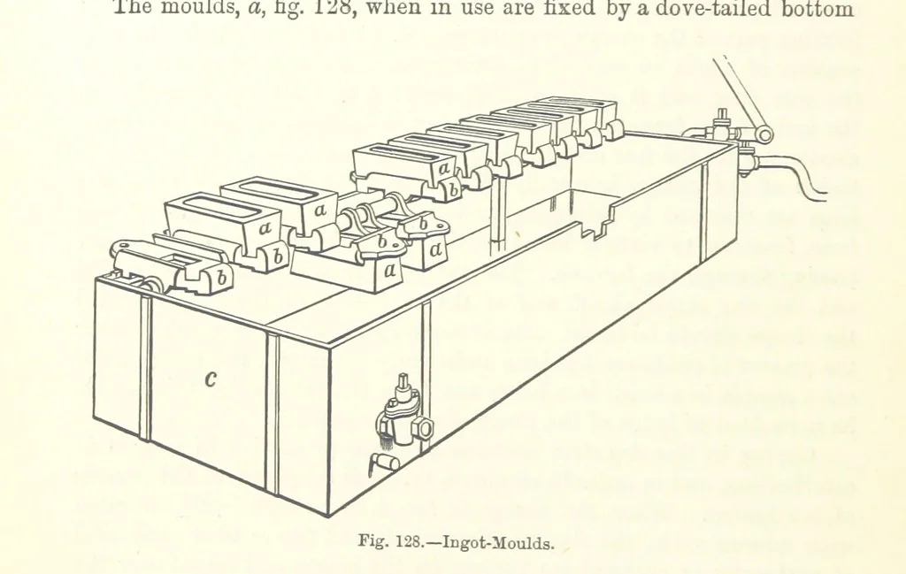An illustration from Elements of Metallurgy. A practical treatise on the art of extracting metals from their ores ... Illustrated, etc, 1891, leaf 488