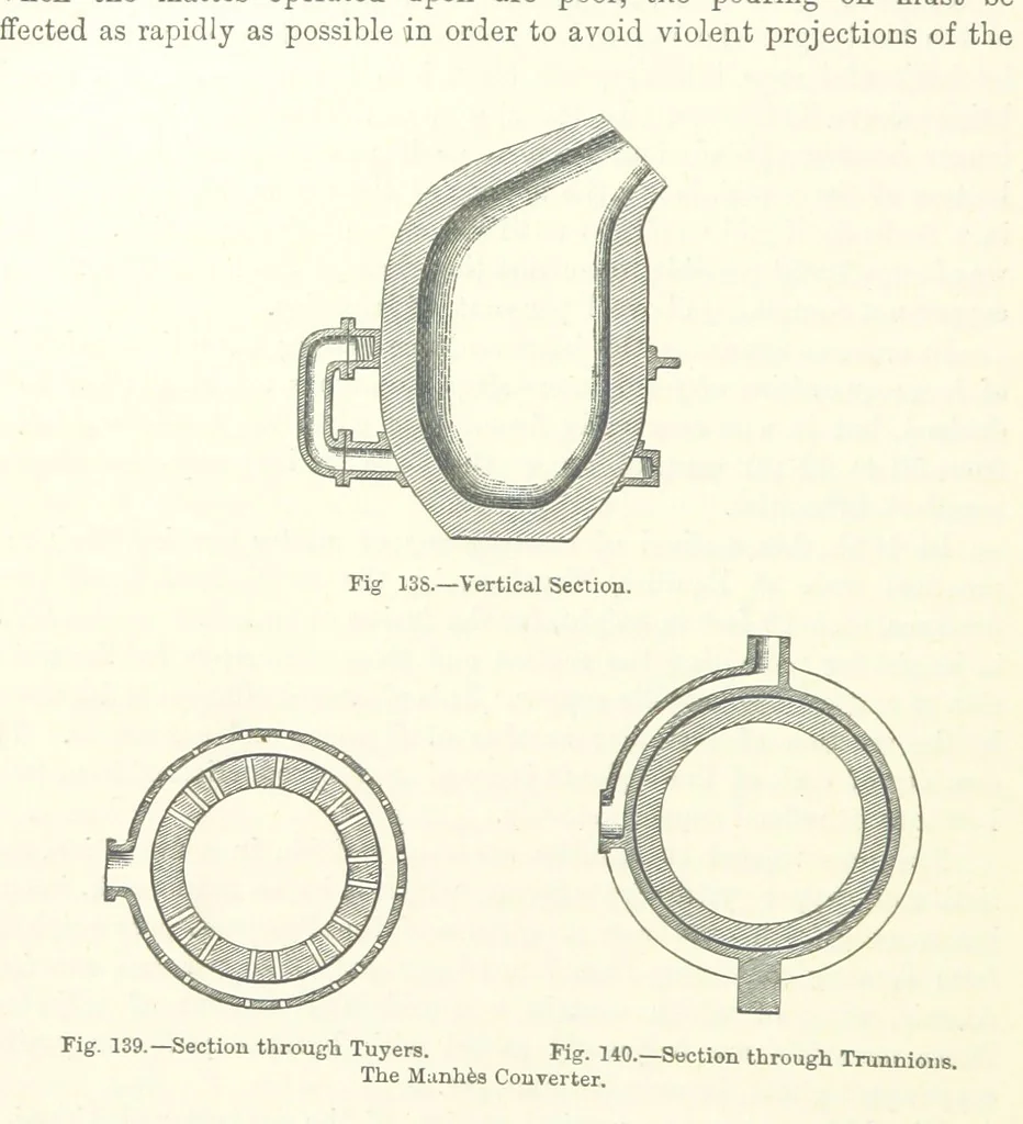 An illustration from Elements of Metallurgy. A practical treatise on the art of extracting metals from their ores ... Illustrated, etc, 1891, leaf 510