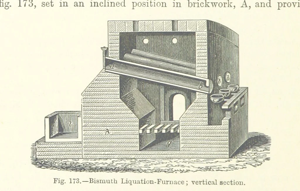 An illustration from Elements of Metallurgy. A practical treatise on the art of extracting metals from their ores ... Illustrated, etc, 1891, leaf 644