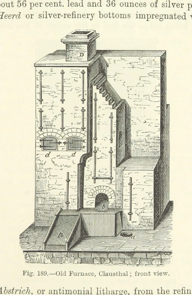 An illustration from Elements of Metallurgy. A practical treatise on the art of extracting metals from their ores ... Illustrated, etc, 1891, leaf 693