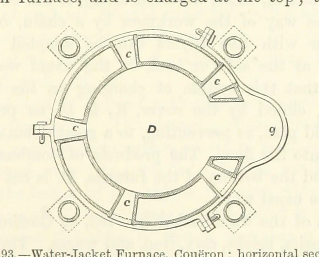 An illustration from Elements of Metallurgy. A practical treatise on the art of extracting metals from their ores ... Illustrated, etc, 1891, leaf 705