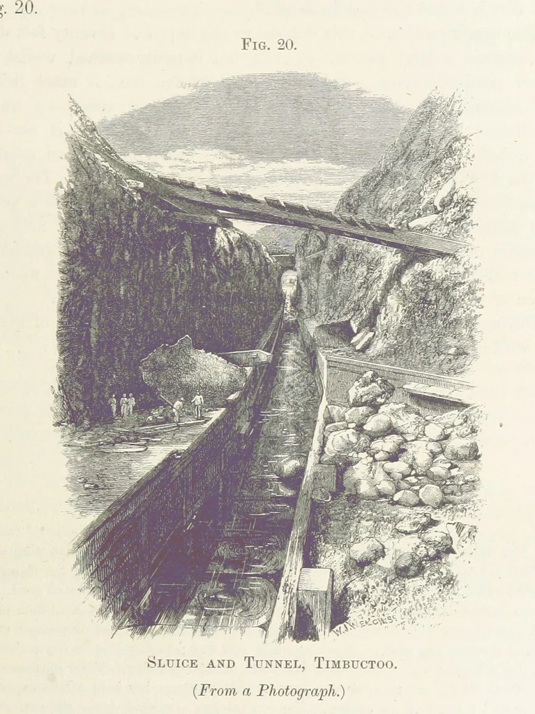 An illustration from The Mining and Metallurgy of Gold and Silver, 1867, leaf 187