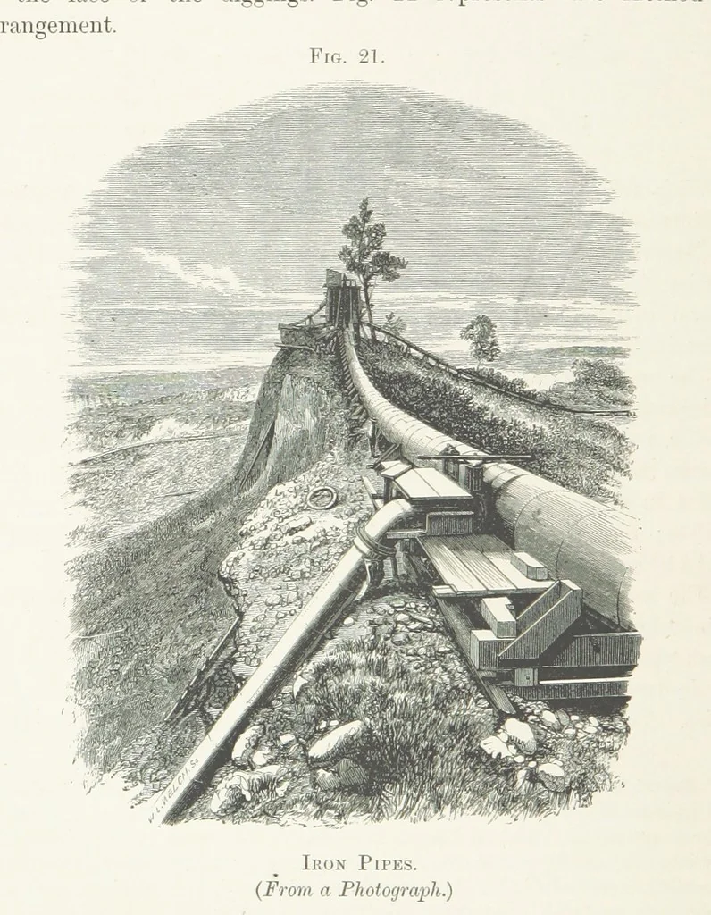 An illustration from The Mining and Metallurgy of Gold and Silver, 1867, leaf 190