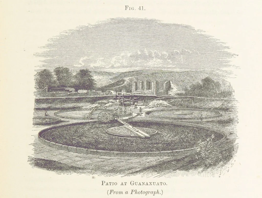 An illustration from The Mining and Metallurgy of Gold and Silver, 1867, leaf 379