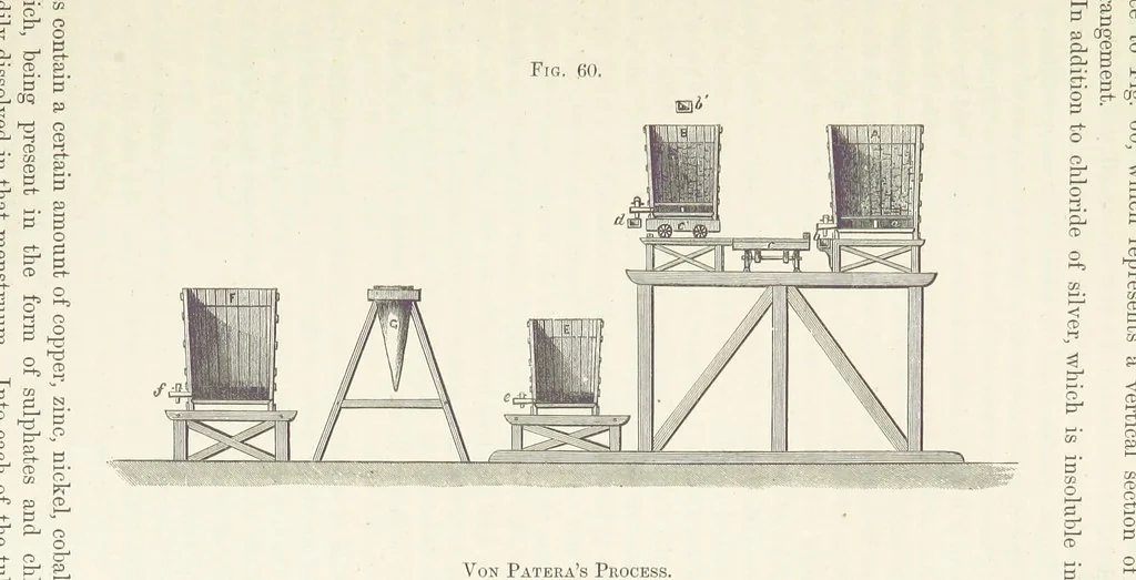An illustration from The Mining and Metallurgy of Gold and Silver, 1867, leaf 459