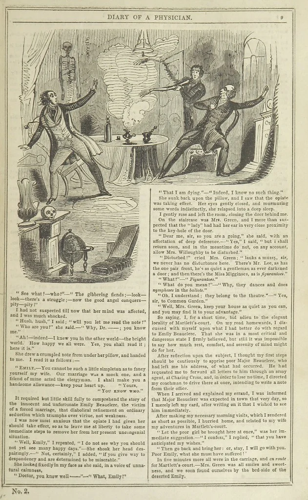 An illustration from Manuscripts from the Diary of a Physician, 1844, leaf 15