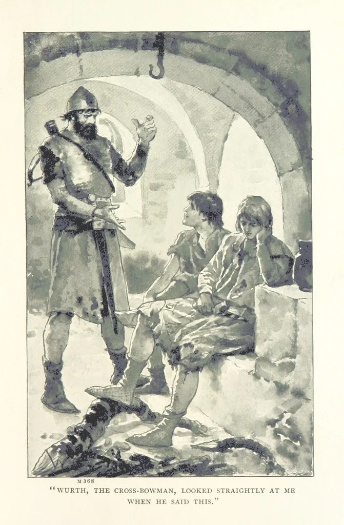 An illustration from A Stout English Bowman: being a story of chivalry in the days of Henry III., etc, 1898, leaf 125