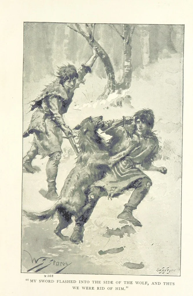 An illustration from A Stout English Bowman: being a story of chivalry in the days of Henry III., etc, 1898, leaf 237
