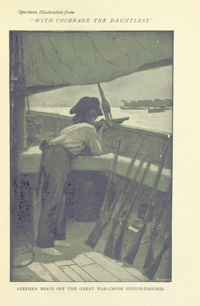 An illustration from A Stout English Bowman: being a story of chivalry in the days of Henry III., etc, 1898, leaf 307