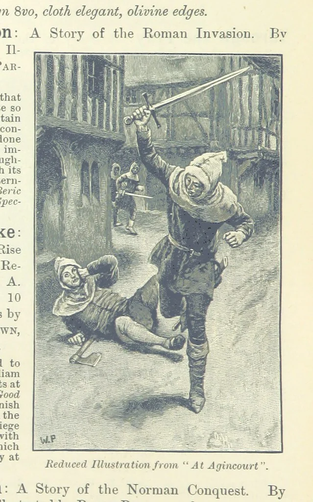 An illustration from A Stout English Bowman: being a story of chivalry in the days of Henry III., etc, 1898, leaf 310