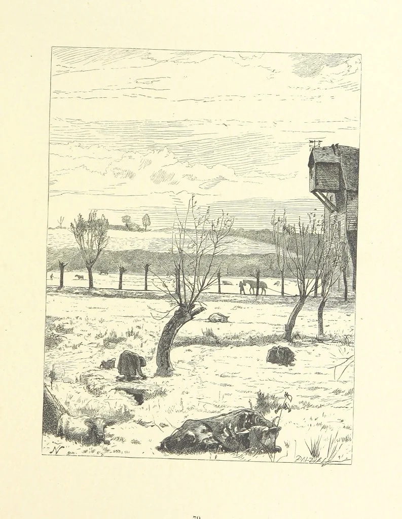 An illustration from Picture Posies. Poems chiefly by living authors, and drawings by F. Walker, J. W. North, A. B. Boughton [and others] ... Engraved by Dalziel Brothers, 1874, leaf 101