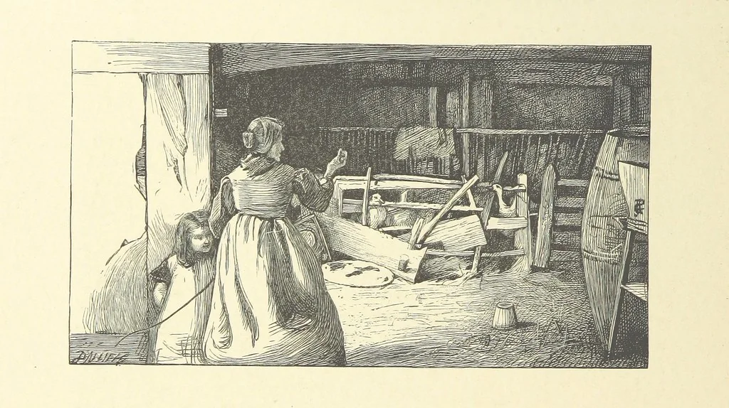 An illustration from Picture Posies. Poems chiefly by living authors, and drawings by F. Walker, J. W. North, A. B. Boughton [and others] ... Engraved by Dalziel Brothers, 1874, leaf 102