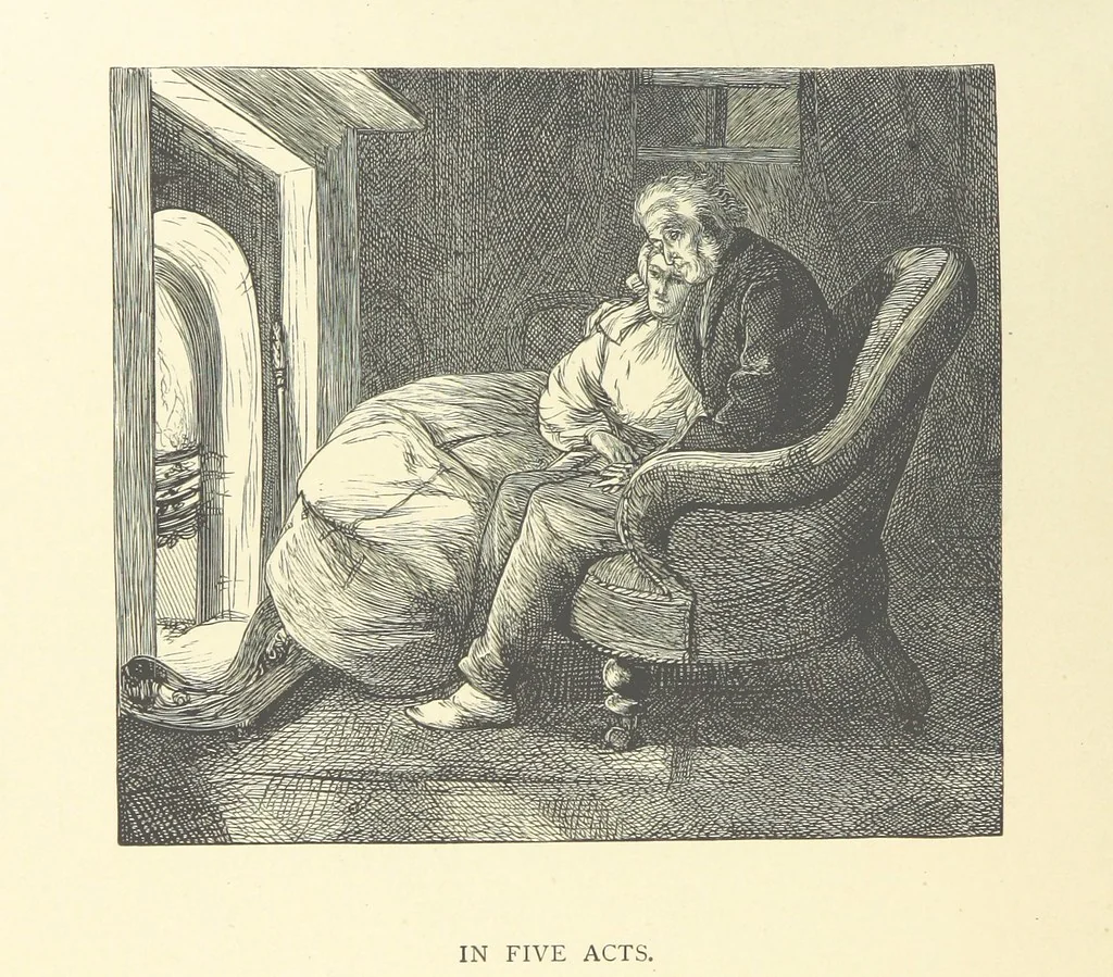 An illustration from Picture Posies. Poems chiefly by living authors, and drawings by F. Walker, J. W. North, A. B. Boughton [and others] ... Engraved by Dalziel Brothers, 1874, leaf 110
