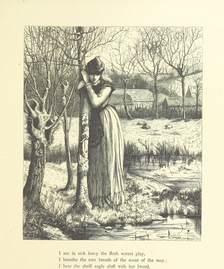 An illustration from Picture Posies. Poems chiefly by living authors, and drawings by F. Walker, J. W. North, A. B. Boughton [and others] ... Engraved by Dalziel Brothers, 1874, leaf 117