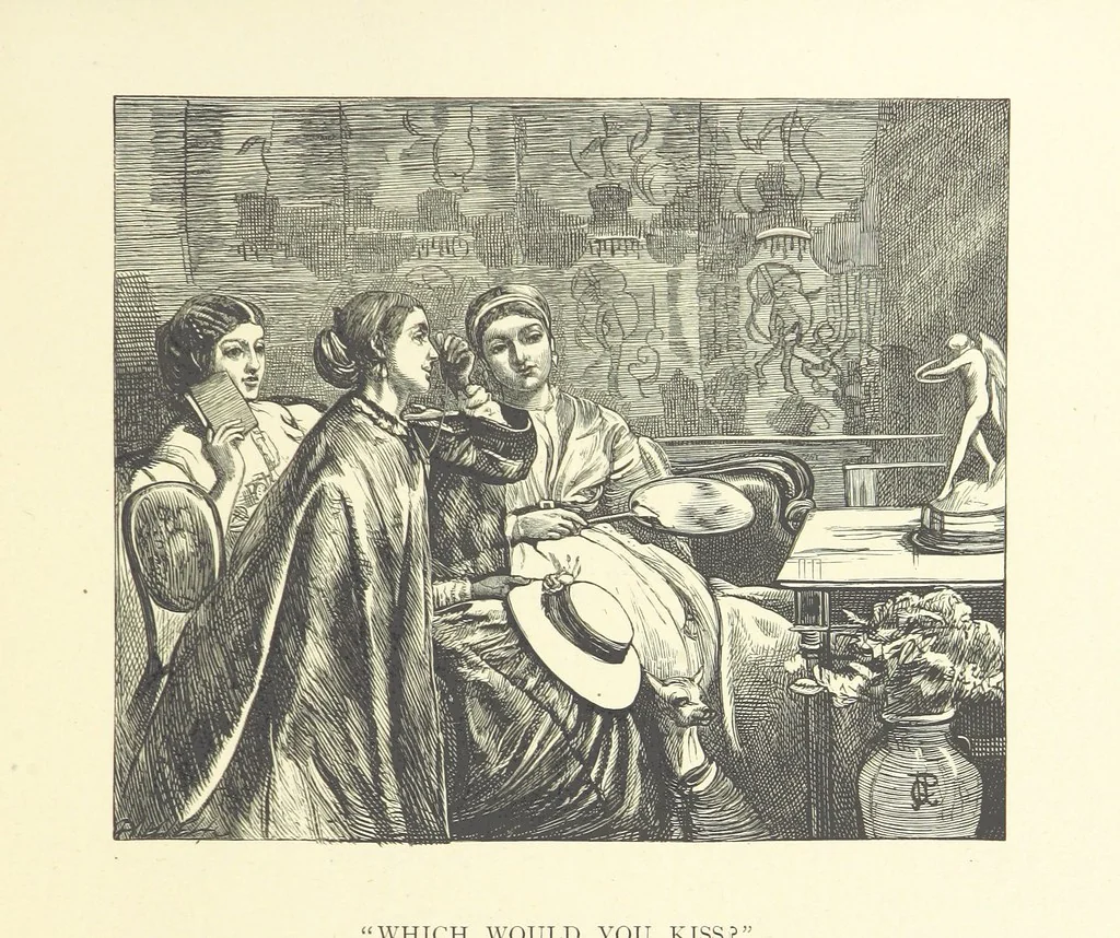 An illustration from Picture Posies. Poems chiefly by living authors, and drawings by F. Walker, J. W. North, A. B. Boughton [and others] ... Engraved by Dalziel Brothers, 1874, leaf 119