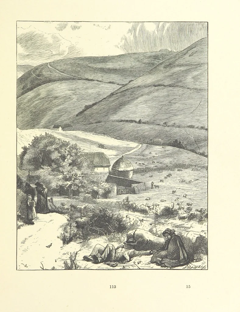 An illustration from Picture Posies. Poems chiefly by living authors, and drawings by F. Walker, J. W. North, A. B. Boughton [and others] ... Engraved by Dalziel Brothers, 1874, leaf 135