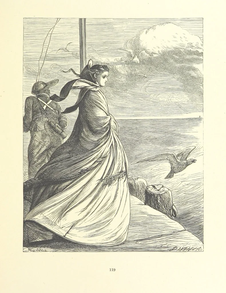 An illustration from Picture Posies. Poems chiefly by living authors, and drawings by F. Walker, J. W. North, A. B. Boughton [and others] ... Engraved by Dalziel Brothers, 1874, leaf 141
